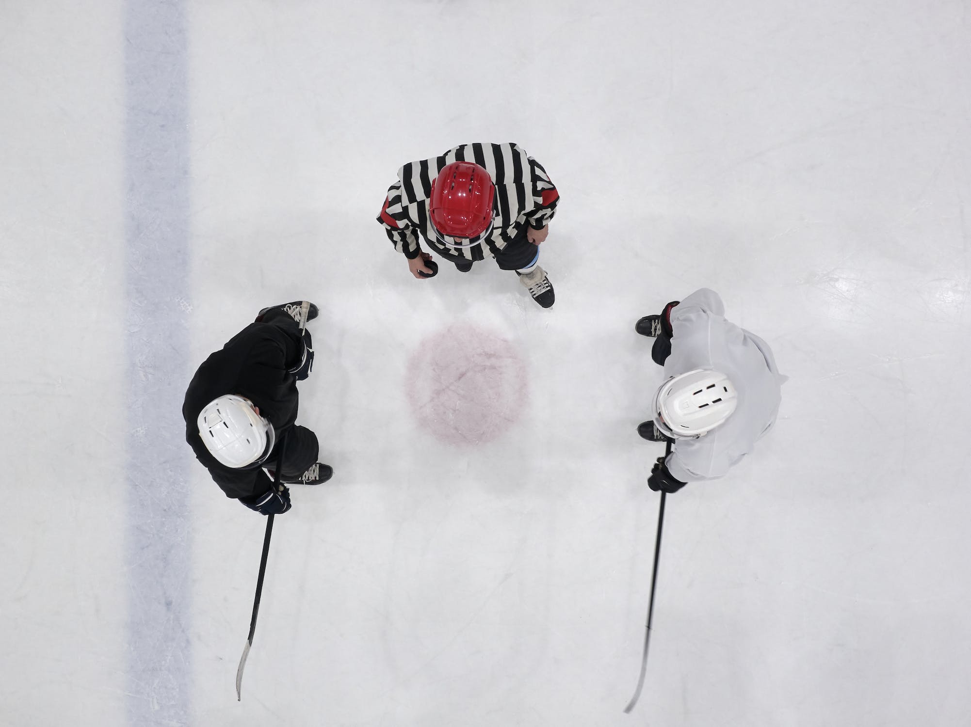 hockey faceoffs ariel view