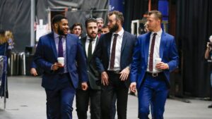 hockey player wearing suits